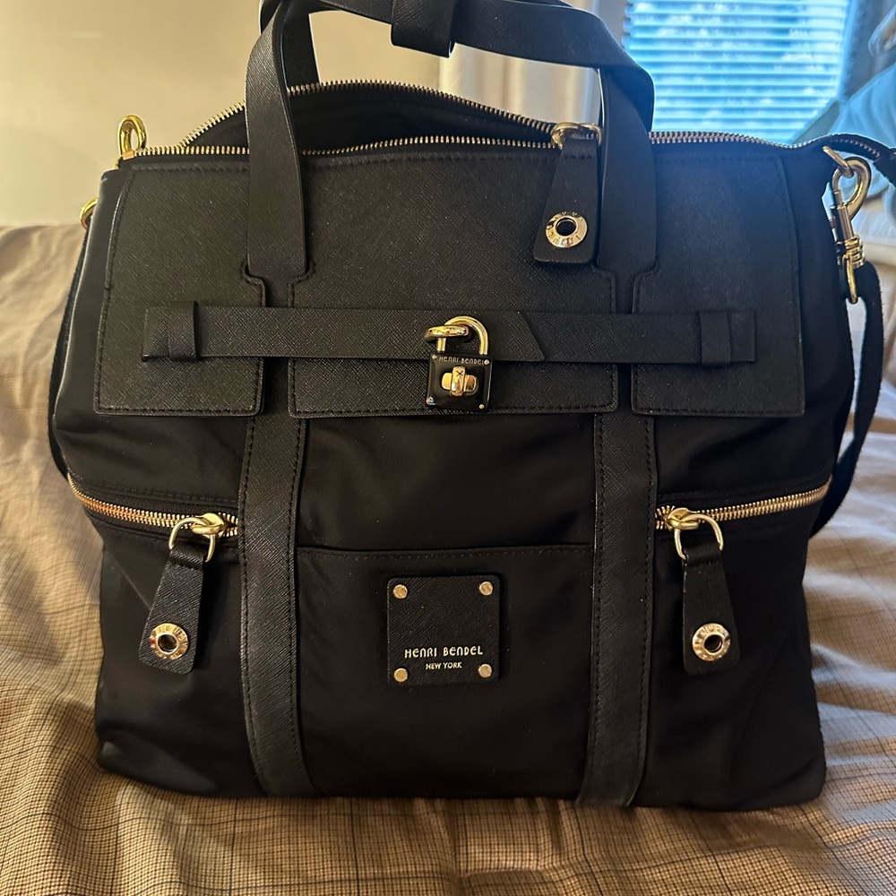 Henri Bendel Jetsetter Black Convertible Backpack Bag